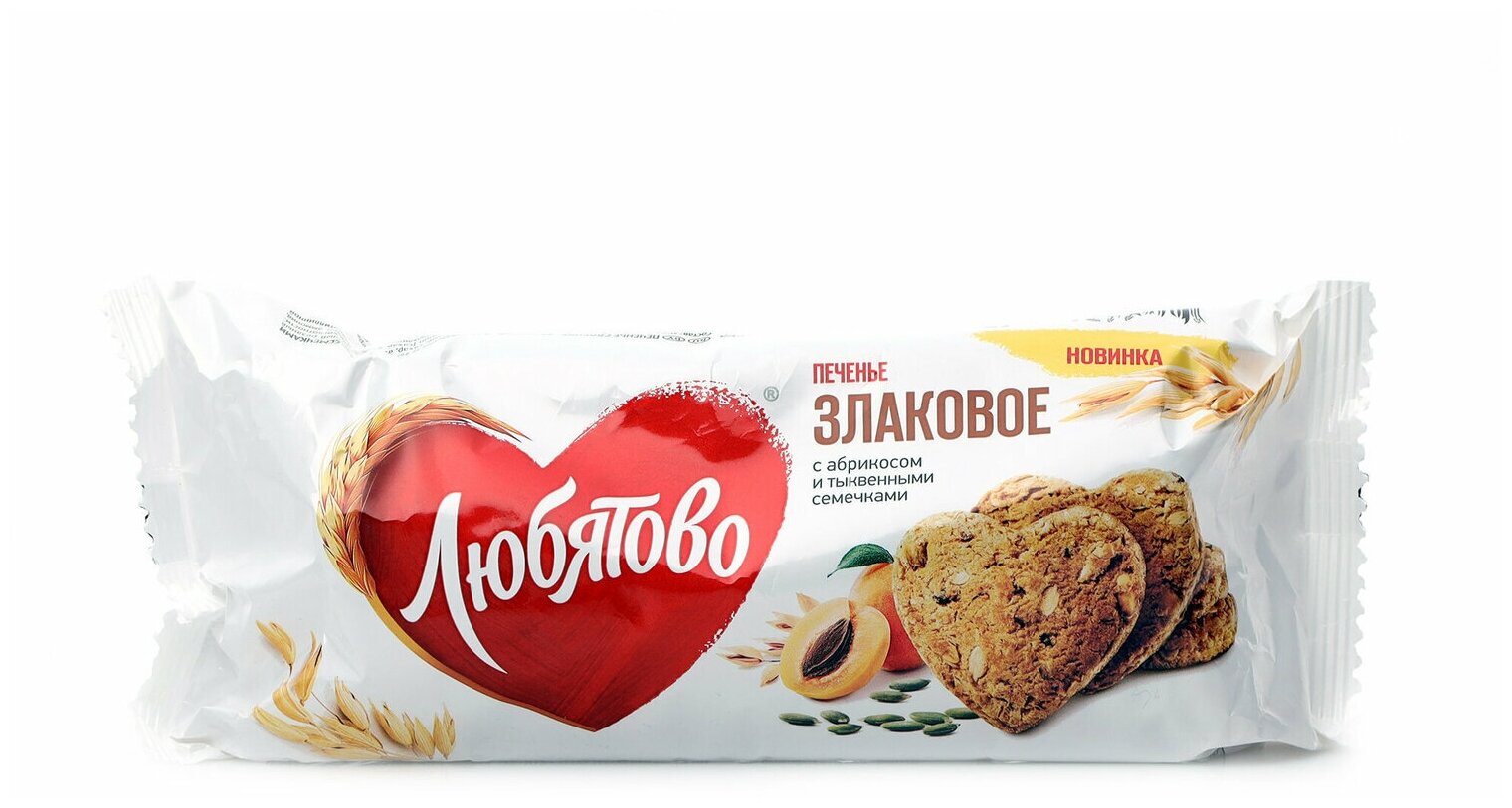 Печенье Любятово Овсяное с абрикосом и тыквенными семечками, 200 г ...