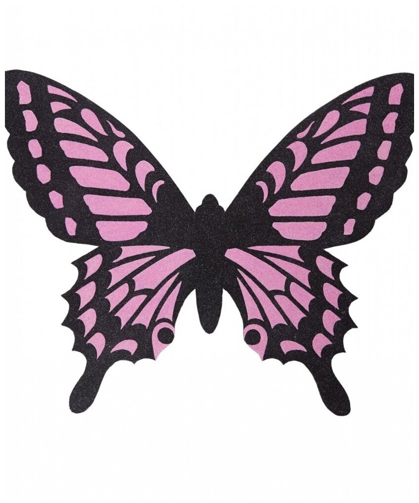 Черно-розовые крылья бабочки (9655)