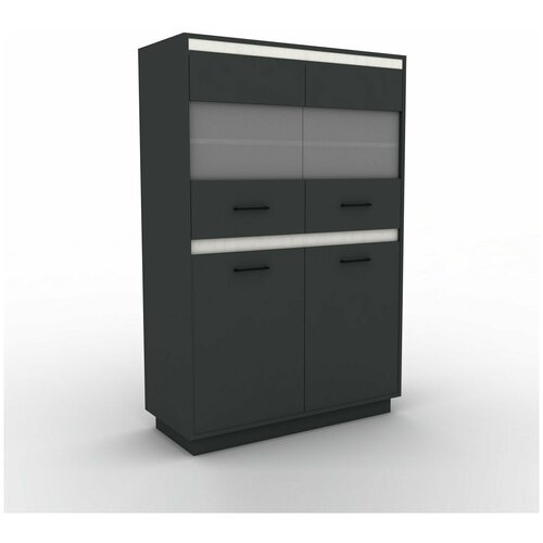 Шкаф Скара-200oj распашной антрацит современный для гостиной