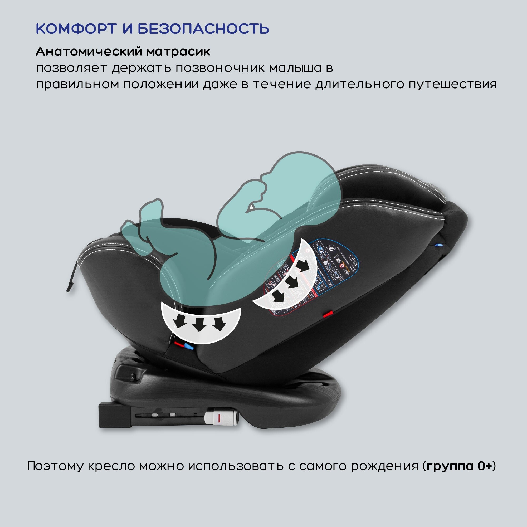 Автокресло группа 0/1/2/3 (до 36 кг) Amarobaby ST-3