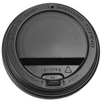 Крышка для стакана 90 мм, пластиковая черная с питейником, (100 шт) - изображение