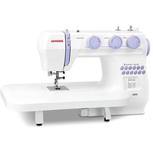 Швейная машина Janome 3022, белый/фиолетовый