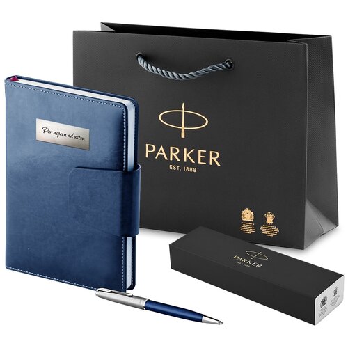 фото Подарочный мотивирующий набор: ручка parker sonnet entry point blue steel, ежедневник. бизнес подарок