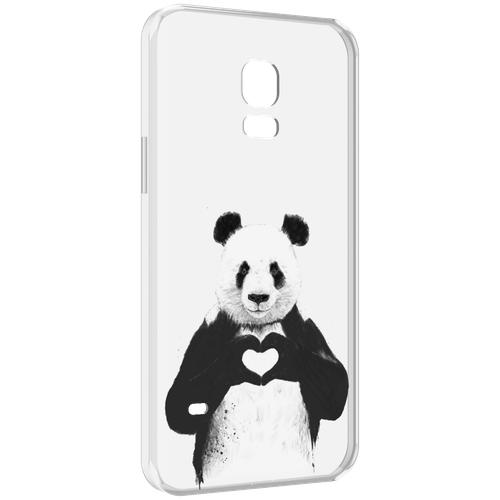 Чехол MyPads Влюбленная панда для Samsung Galaxy S5 mini задняя-панель-накладка-бампер