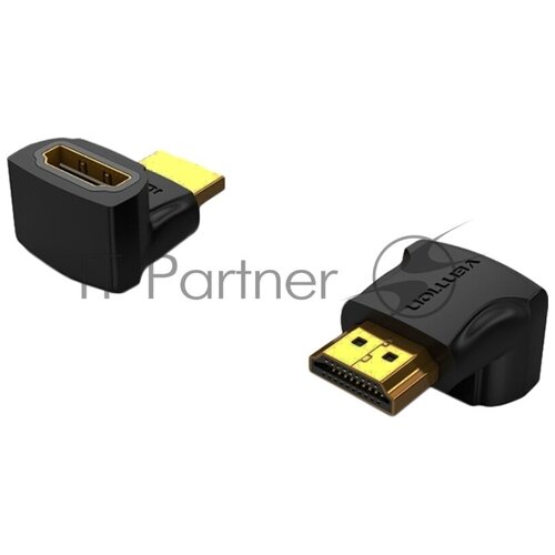 Переходник HDMI v2.0 19M/19F угловой Vention Адаптер угол 270 универсальный для компьютеров, мониторов, проекторов, арт. AIQB0