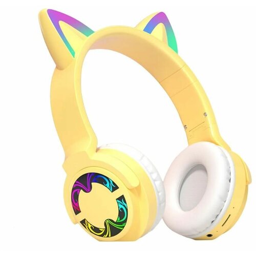 Беспроводные наушники с ушками кошки желтые Wireless CXT-30 1299₽
