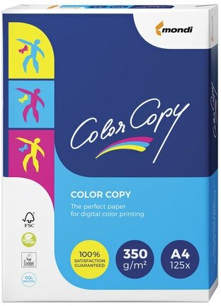 Бумага COLOR COPY, А4, 350 г/м2, 125 л, для полноцветной лазерной печати, А++, Австрия, 161% (CIE)