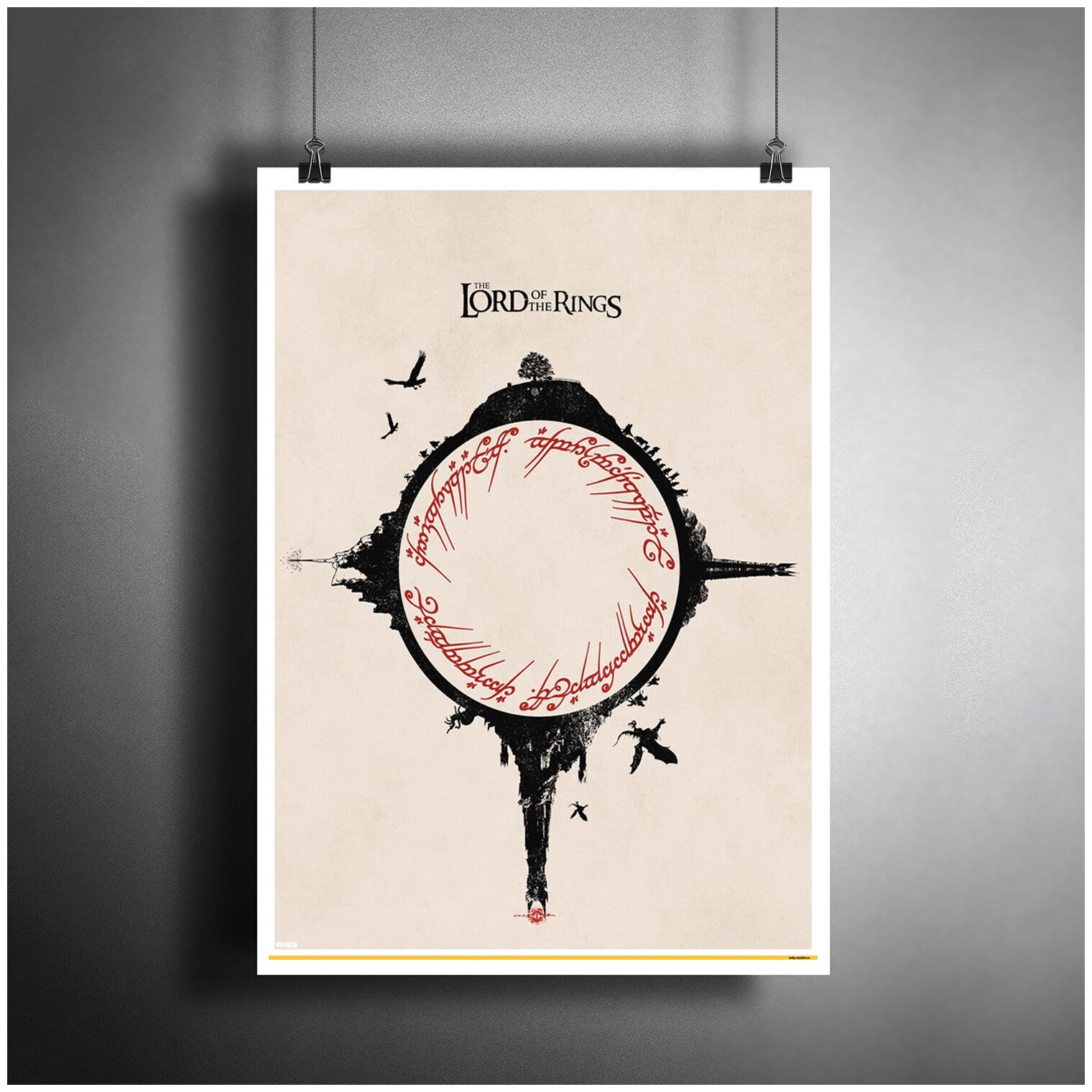 Постер плакат для интерьера "Фильм: Властелин Колец. The Lord of the Rings, Tolkien"/ Декор дома, офиса, комнаты A3 (297 x 420 мм)
