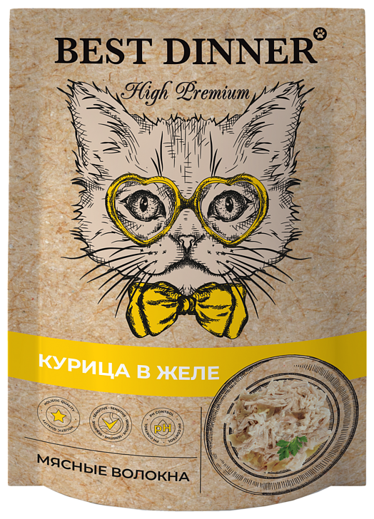 Паучи для кошек Best Dinner High Premium Курица в желе, 0,085 к