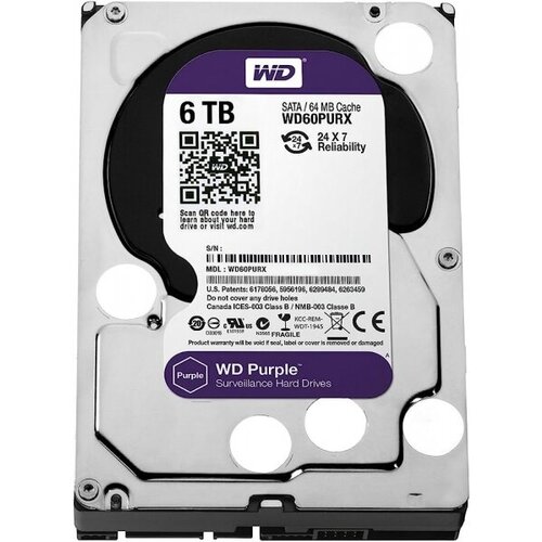 Жесткий диск Western Digital WD60PURX 6Tb IntelliPower SATAIII 35 HDD 1982000₽