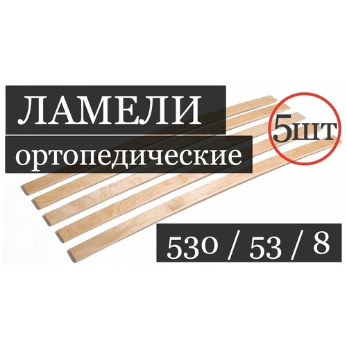 Ламель ортопедическая 530/53/8 набор, комплект (5 шт) на кровать