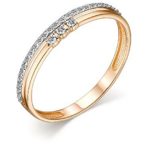 Кольцо АЛЬКОР, красное золото, 585 проба, бриллиант, размер 16, золотой, красный кольцо алькор ирисовая мечта