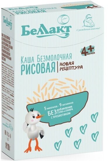 Каша безмолочная Беллакт зерновая рисовая с пребиотиком 200 г