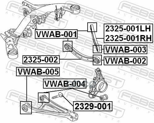 Сайлентблок Задн Подвески Audi Q7, Vw Touareg 7L/7P Vwab-003 Febest арт. VWAB003