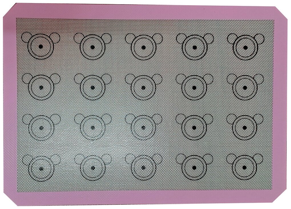 Коврик силиконовый армированный 42х29,5 см. с разметкой для Макаронс