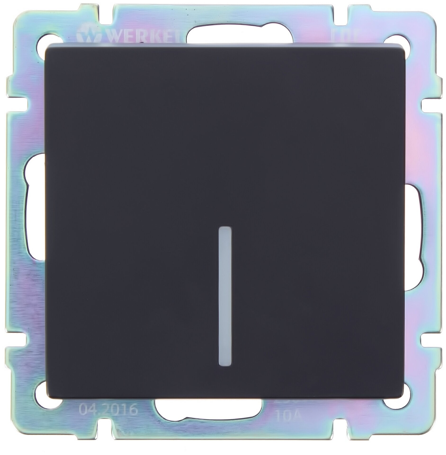 Выключатель встраиваемый Werkel 1 клавиша с подсветкой цвет черный