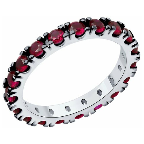 фото Кольцо sokolov серебро, 925 проба, родирование, корунд синтетический, размер 18.5