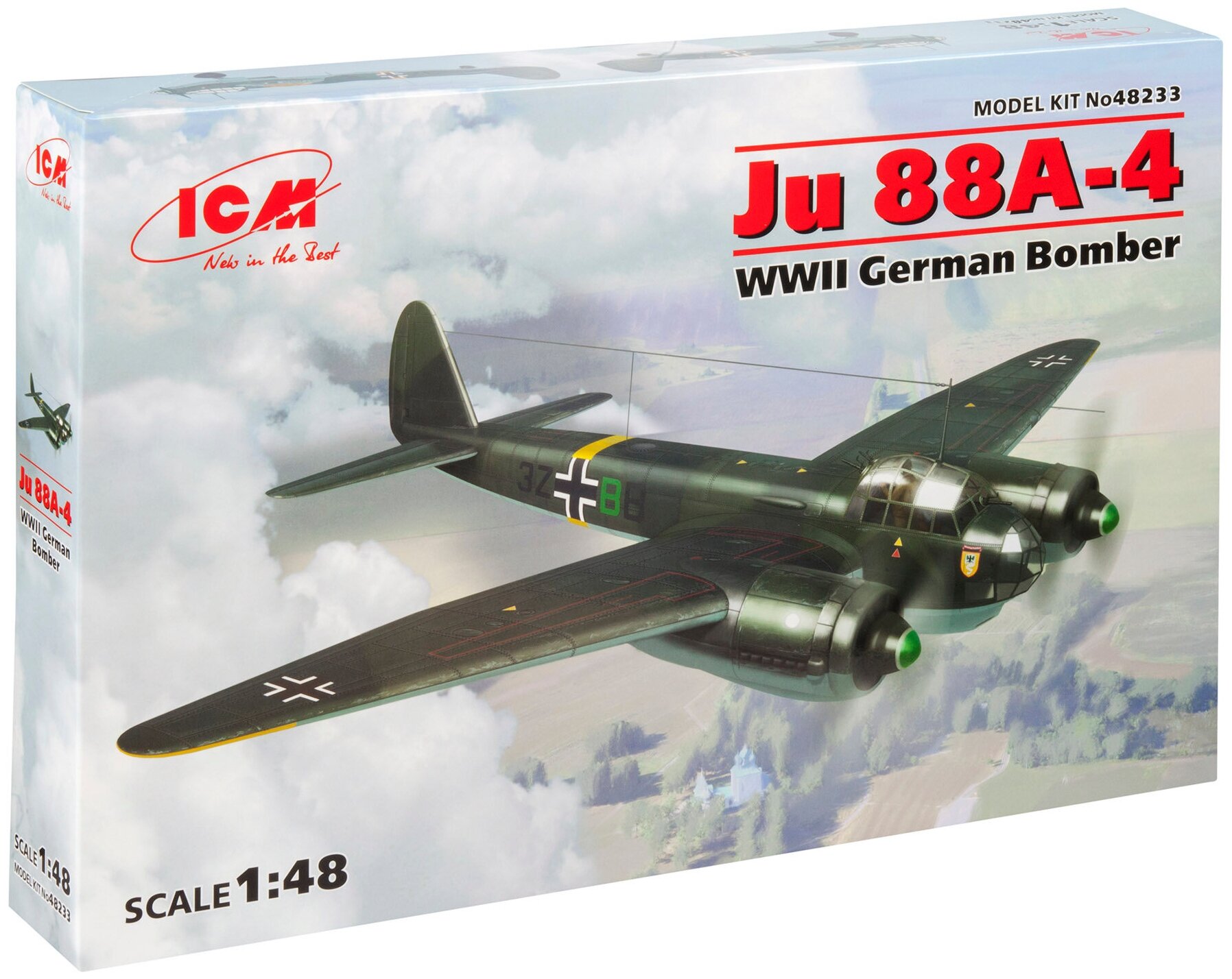 48233 ICM Германский бомбардировщик Ju 88A-4 Масштаб 1/48