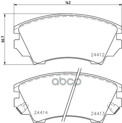 Комплект передних тормозных колодок Hella 8DB355013041