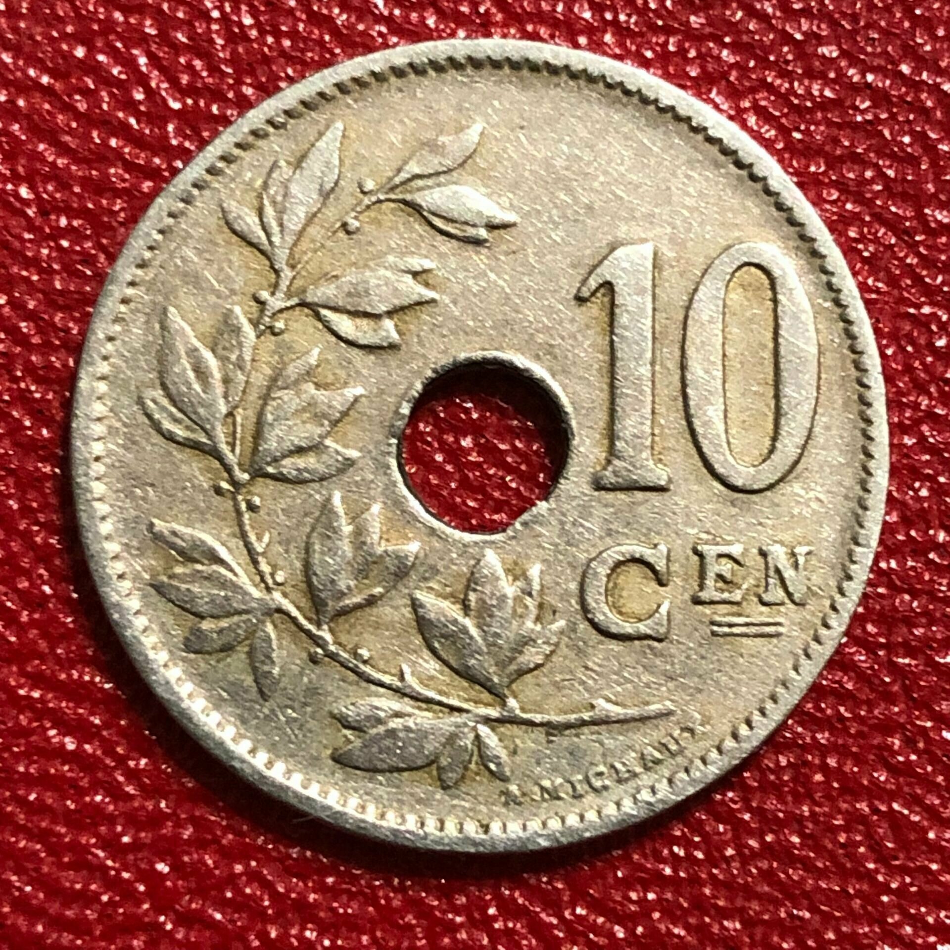 Монета Бельгия 10 сантимов 1924 год #7