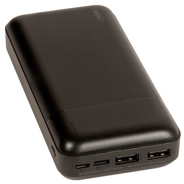 Внешний аккумулятор REMAX RPP-166 Lango Power Bank, 2.1A, (20000mAh), black 6972174154855