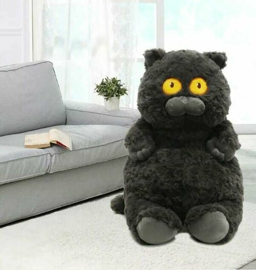 Мягкая игрушка-обнимашка Чёрный Кот. 65 см.