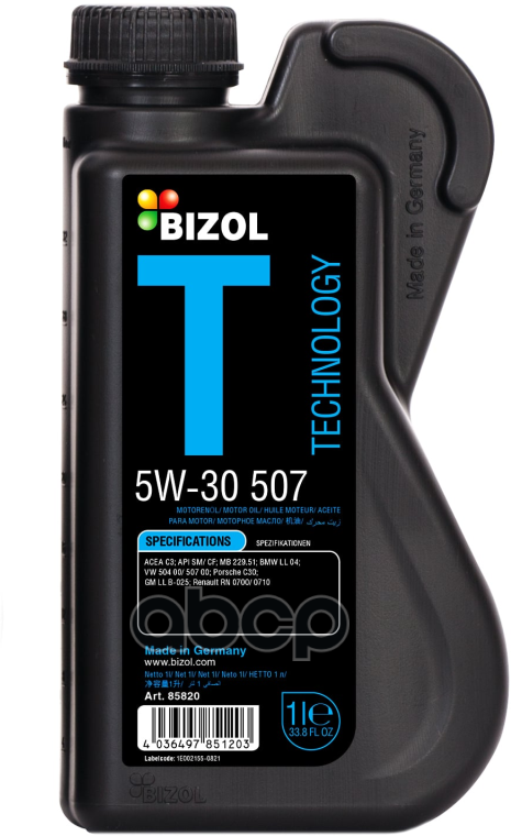 BIZOL Масло Моторное 5W30 Bizol 1Л Нс-Синтетика Technology 507 Vag Acea C3 Api Sm/Cf