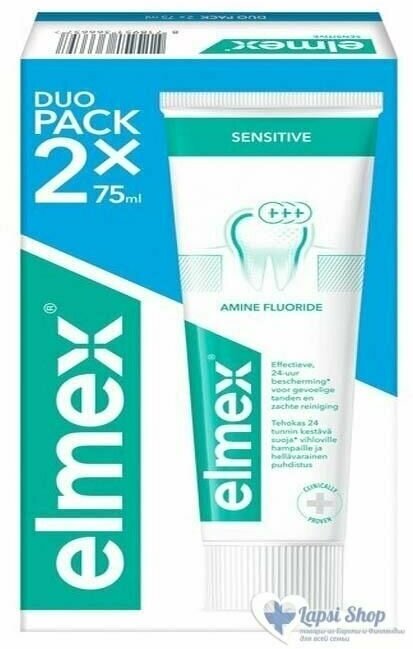 Зубная паста Elmex Sensitive, 75 x2 мл (из Финляндии)