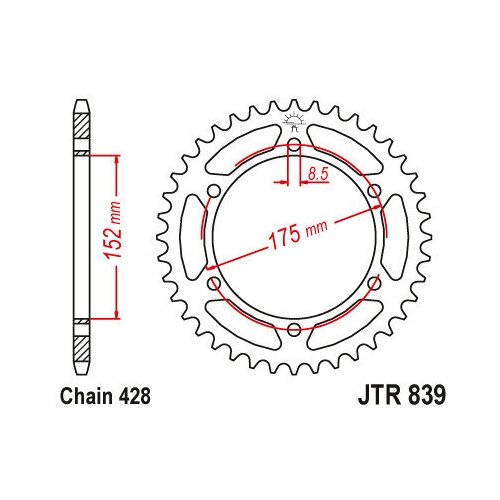 Звезда JT ведомая JTR839.55 55 зубьев