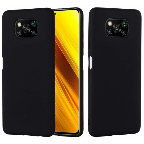 Силиконовый чехол Mobile Shell для Xiaomi Poco X3 NFC / Poco X3 / Poco X3 Pro (черный) чехол накладка krutoff soft case постер для xiaomi poco x3 pro черный