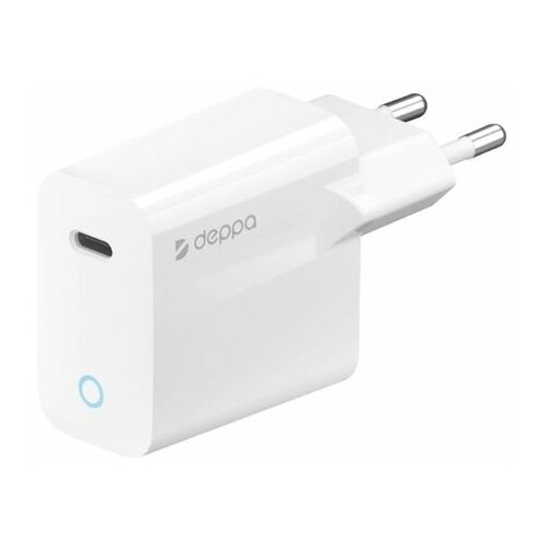 Сетевое зарядное устройство Deppa мощностью 25 Вт (USB-C) (Белый / White) сетевое зарядное устройство usb type c deppa power delivery 25вт 11376