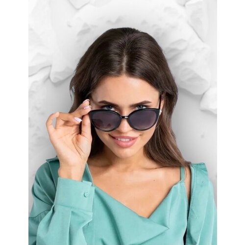 фото Очки женские солнцезащитные / панто / черные / хит 2023 c&m