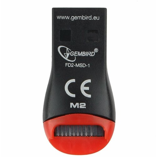 Кардридер Gembird FD2-MSD-1 черный картридер usb2 0 orient m2 cr 011 microsd tf sd ms