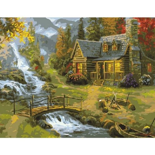 Картина по номерам Домик у речки 40х50 см Hobby Home картина по номерам домик у озера 40х50 см