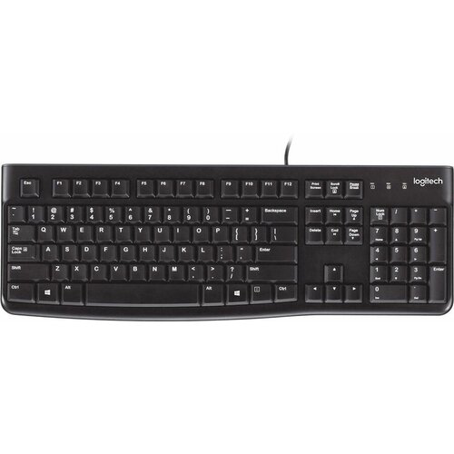 Клавиатура Logitech Keyboard K120 Black USB клавиатура logitech k120 черная офисная 104 клавиши защита от воды usb 1 5м rtl