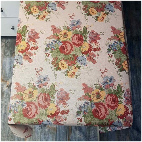 Скатерть (клеенка) для стола (Ткань с ПВХ покрытием 1,37х1,80м ) оксфорд R516-1 цветы