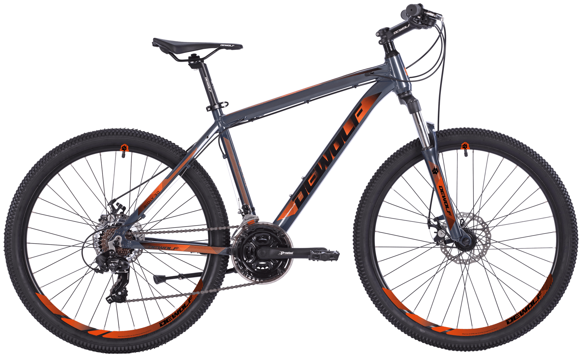 Велосипед DEWOLF Ridly 30 - 20" - 21г. (темно-серый-металлик-оранжевый-черный)