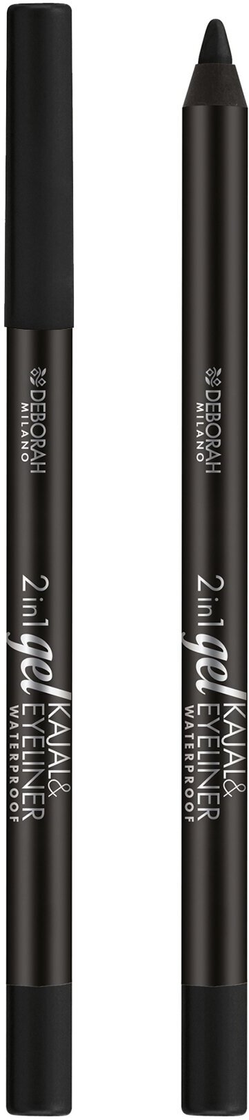 DEBORAH MILANO Карандаш для век гелевый 2 in 1 Gel Kajal & Eyeliner Pencil, 1,4 г, 01 Черный