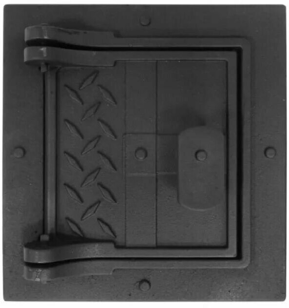 Дверка поддувальная уплотненная ДПУ-1Д "Лофт" (190х200/130х140), чугунная окрашенная