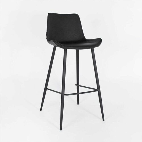 Стул барный Тревизо черная экокожа ножки черные для дома/для гостиной/для столовой/для кафе/кухонный стул/стул кухонный