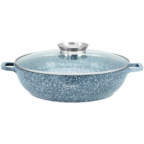 Казан из литого алюминия с мраморным покрытием и крышкой 32см 5.5л для плова