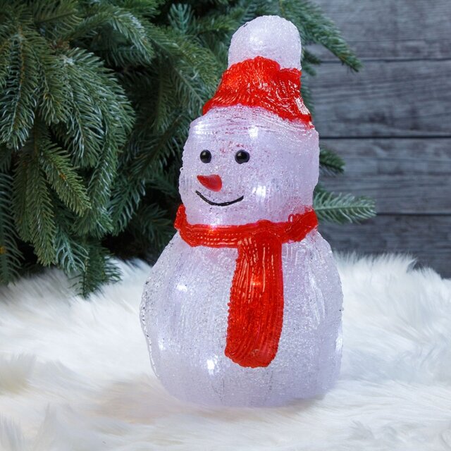 Kaemingk Светящаяся фигура Снеговик Ноэль - Snowy Friends 25 см, 20 LED ламп, на батарейках, IP20 9490942