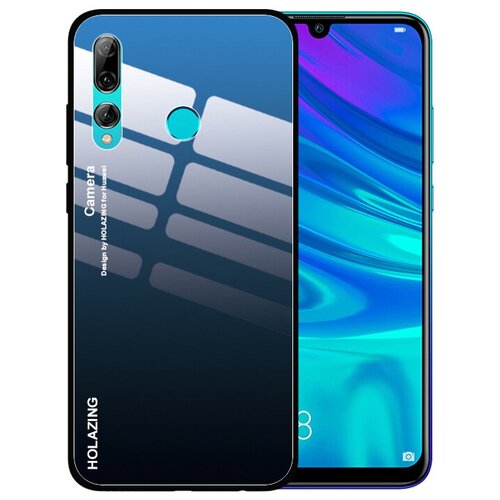 фото Чехол-бампер mypads для honor 9x pro / huawei y9s стеклянный из закаленного стекла с эффектом градиент зеркальный блестящий переливающийся синий