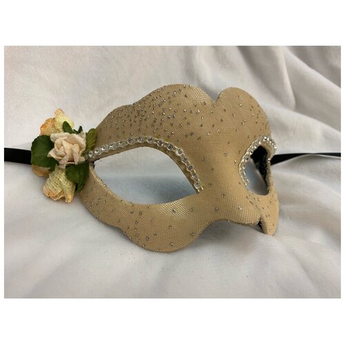 Бежевая маска с блестками Colombina Fiore, женская (13725) маска colombina fiore 7017