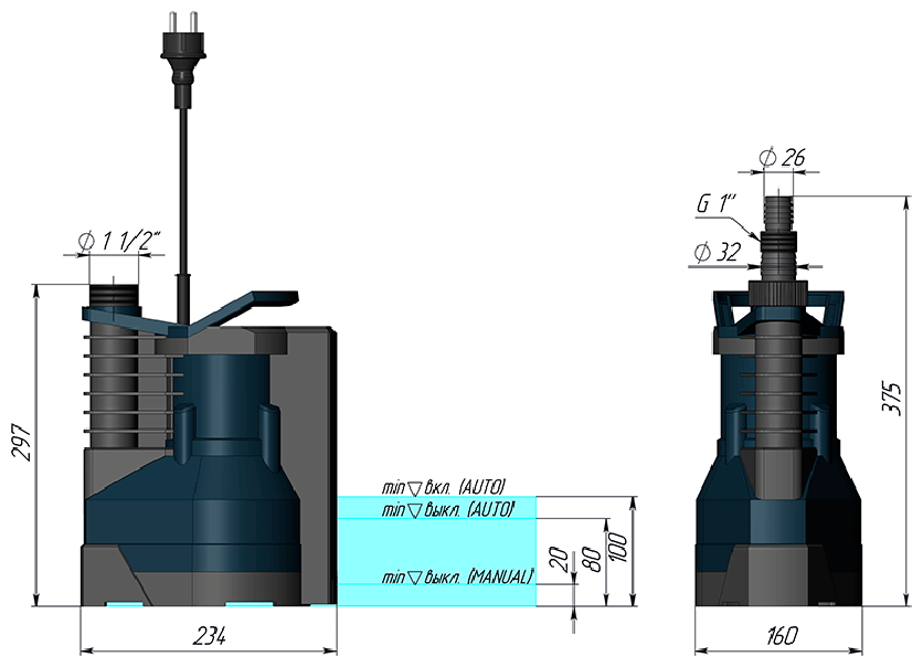 Дренажный насос для чистой воды UNIPUMP ARTSUB Q750 (750 Вт) - фотография № 4