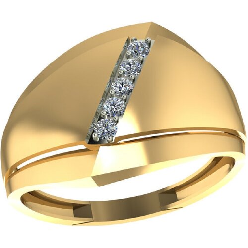 кольцо санис кольцо декоративное из золота Кольцо SANIS, красное золото, 585 проба, фианит, размер 19.5, золотой, красный