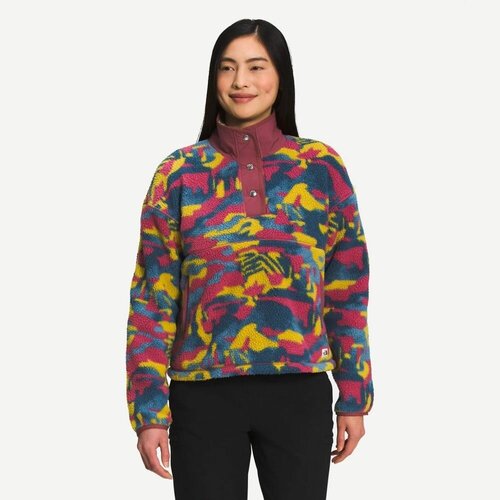 The North Face Куртка флисовая Printed Cragmont Fleece 1/4 Snap Ws S, shady blue dazzle camo print