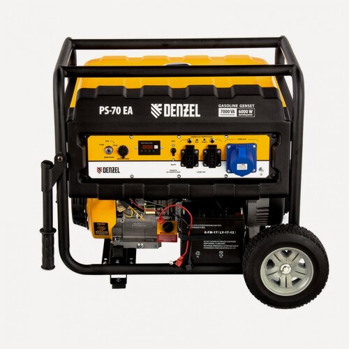 Изображение товара Генератор бензиновый Denzel PS 70 EA, 7.0 кВт, 230 В, 25 л, коннектор автоматики, электростартер