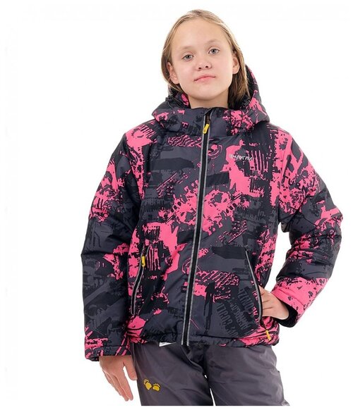 Куртка  зимняя, средней длины, размер 32-34, 6-7 лет., розовый