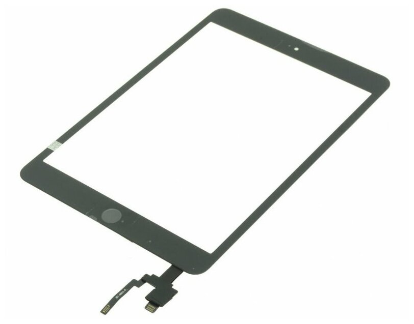 Тачскрин для Apple iPad mini 3 + шлейф под коннектор (с разъемом) + кнопка Home, черный